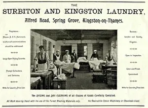 Kingston: Advert, Surbiton and Kingston Laundry, Surrey