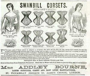 Advert for Swanbill corsets 1879