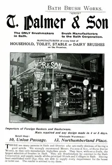 Brushes: Advert for T. Palmer & Son, Brushmakers, Bath