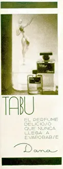 Evaporation: Advertisement for Tabu perfume by Dana