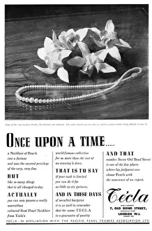 Tecla: Advert for Tecla pearls, London, 1938