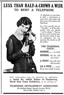 Renting: Advert for Telephone Development Association 1929