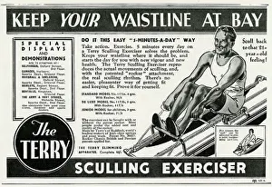 Sculling: Advert for Terry's exerciser for men 1933