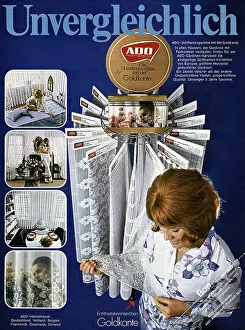 Authenticity: advertising, textile, ADO net curtain with golden