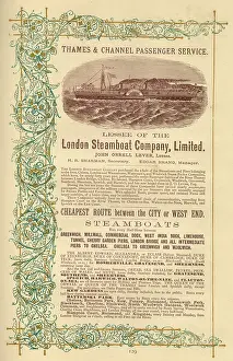 Woolwich: Advert, Thames & Channel Passenger Service