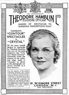 Clear: Advert Theodore Hamblin, invisible glasses 1935