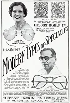 Appointment: Advert Theodore Hamblin, spectacles 1933