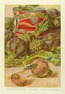 Tinned: Advertisement for tinned artichokes