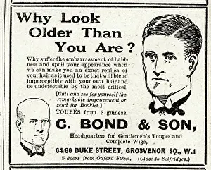 Baldness: Advert, Toupes and wigs for men