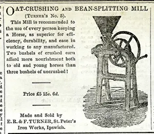 Chronicle: Advert, Turner's Oat Crushing and Bean Splitting Mill