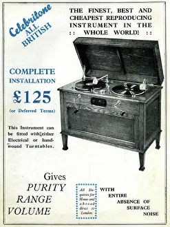 Recorded: Advert, Twin Deck Celebritone Gramophone