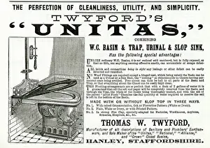 Urinal: Advert for Twyford's unitas toilets 1888