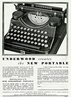 Quieter: Advert for Underwood portable typewriters 1931