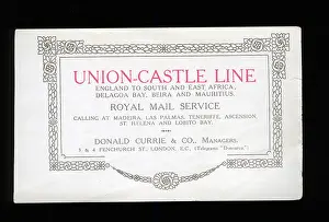 Madeira: Advertisement, Union Castle Line