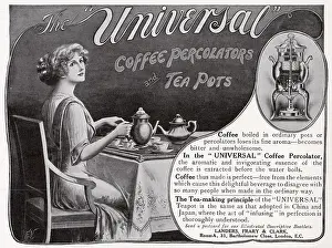 Percolator: Advert for Universal - Coffee percolator and Tea Pots 1912