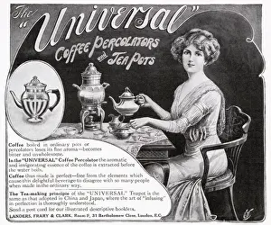 Percolator: Advert for Universal - Coffee percolator and Tea Pots 1912