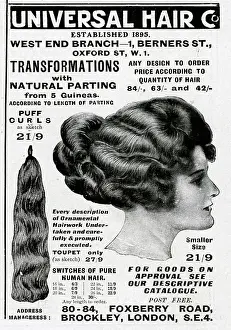 Additions: Advert for Universal hair extensions 1920
