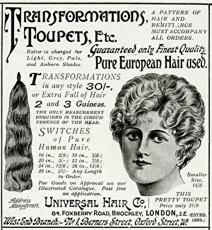 Additions: Advert for Universal human hair extensions 1915