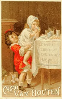 Tablecloth: Advertisement for Van Houten cocoa