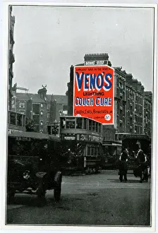 Superimposed: Advertisement for Veno's Lightning Cough Cure