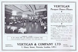 Dance Hall: Ad for Vertigan Pacquet Dance Floors, showing floor of Recto