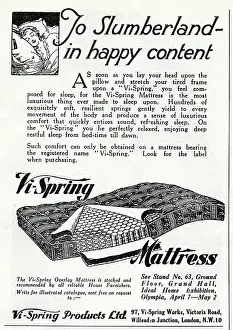 Bedding: Advert for Vi-spring Mattress 1931