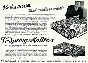 Overlay: Advert for Vi-spring Mattress 1938