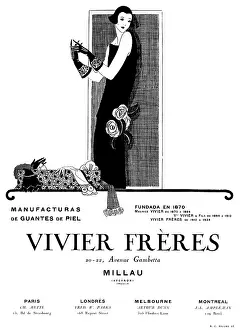 Haute: Advertisement for Vivier Freres leather gloves