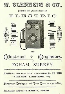 Berks: Advert, W Blenheim & Co, electrical engineers, Egham, Surrey