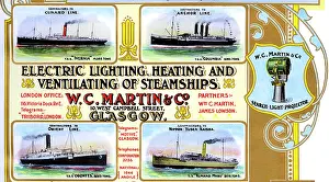 Steamships: Advert, W C Martin & Co, Lighting, Heating and Ventilation