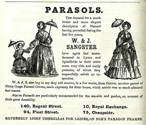 Cheapside: Advert, W & J Sangster, Parasols