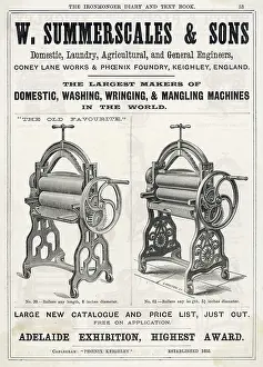 Ironmonger: Advert for W. & S. Summergales Sons mangles 1889