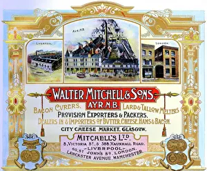 Bacon: Advert, Walter Mitchell & Sons, Ayr, Scotland