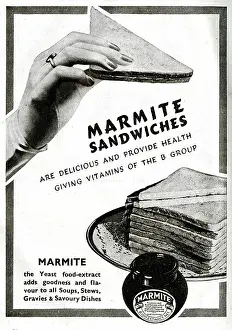 Housekeeping: Advert, wartime food, Marmite sandwiches, WW2