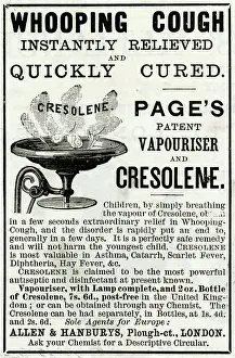 Whooping: Advert for Whooping cough cure 1889