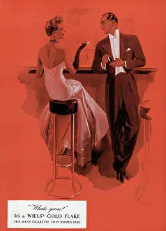 Backless: Advert for Wills Gold Flake cigarettes 1939