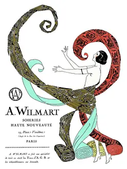 Swirling: Advertisement for A Wilmart silk, Paris