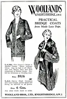 Woollands: Advert for Woollands practical bridge coats 1929