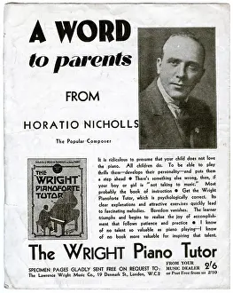 Nicholls: Advert, The Wright Pianoforte Tutor