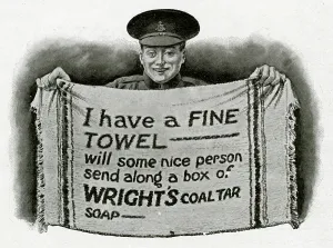 Wrights: Advert for Wright's Coal Tar Soap WW1