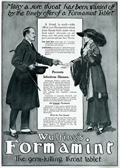 Sore: Advert for Wulfing's Formamint tablets 1913