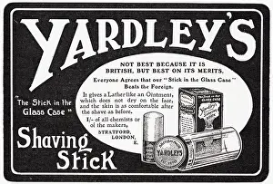 Yardley: Advert for Yardley's - shaving stick 1909