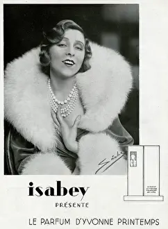 Perfume: Advertisement for Yvonne Printemps perfume by Isabey