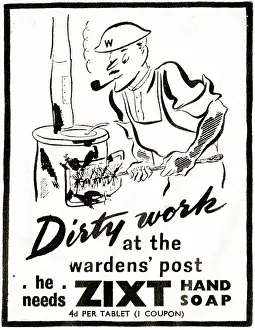 Housekeeping: Advert, Zixt Hand Soap, WW2
