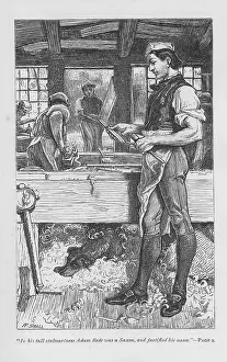 Carpenter: Adam Bede, the village carpenter, in the workshop
