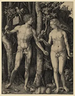 Proportions: ADAM AND EVE, 1504 engraving by German master, ?