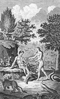 Accepts: Adam and Eve take the apple in the Garden of Eden