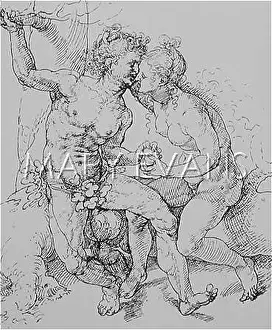 Sinning: Adam and Eve take the apple in the Garden of Eden
