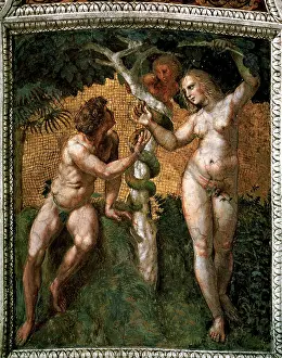 Stanza: Adam and Eve (detail), by Raphael