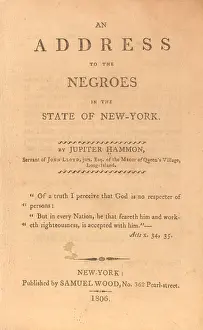 Cautiously: AN ADDRESS TO THE NEGROS IN THE STATE OF ?